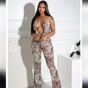 EDGE Ruffle Patterned Jumpsuit